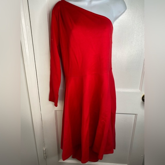 Sarin Mathews NWT Elegant Red One-Shoulder Dress - Picture 1 of 7